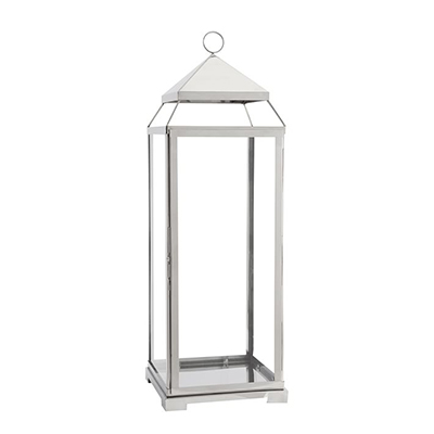 Tall Chrome Lantern 